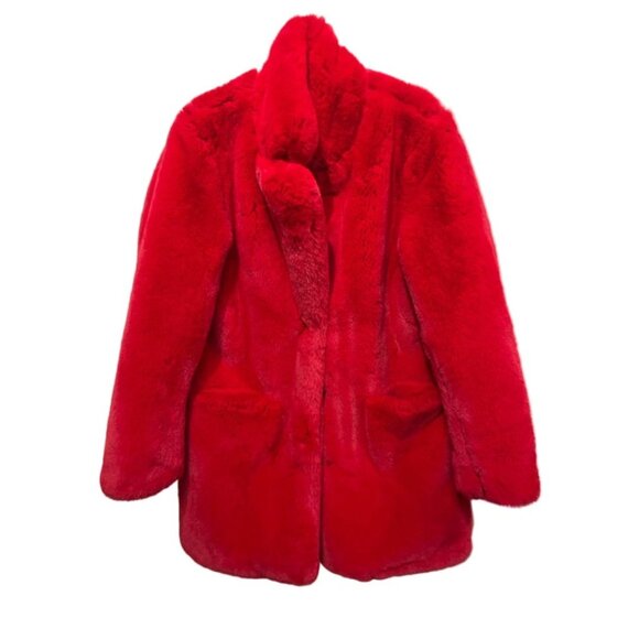 Apparis Sophie Faux Fur Jacket Scarlet Red Size S - Picture 7 of 9